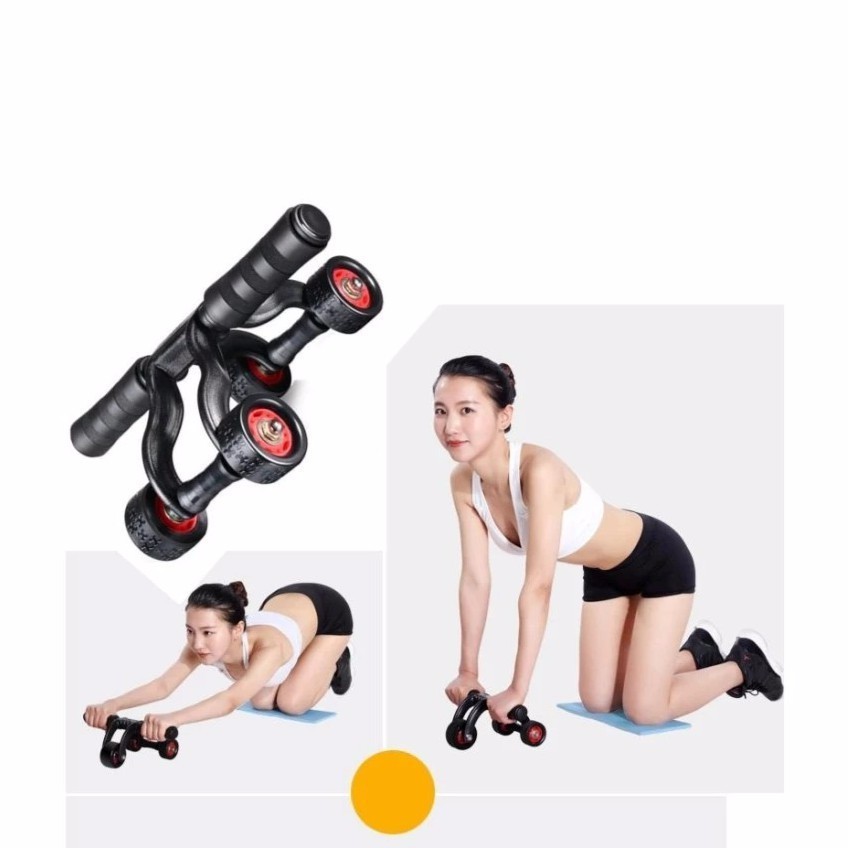 Con Lăn tập bụng ⚡Free Ship⚡4 bánh cao cấp ( Tặng kèm thảm), Tăng Cơ bụng, tay, lưng, tạo cơ 6 múi