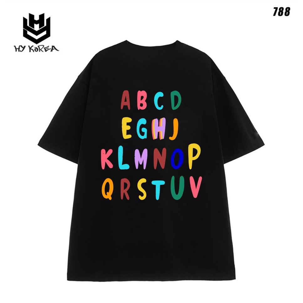 Áo phông tay lỡ HY KOREA form rộng chữ Dekkry 788