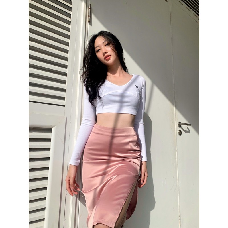 Chân Váy Satin Xẻ Tà Gợi Cảm Quyến Rũ KENZIE SKIRT - RORA