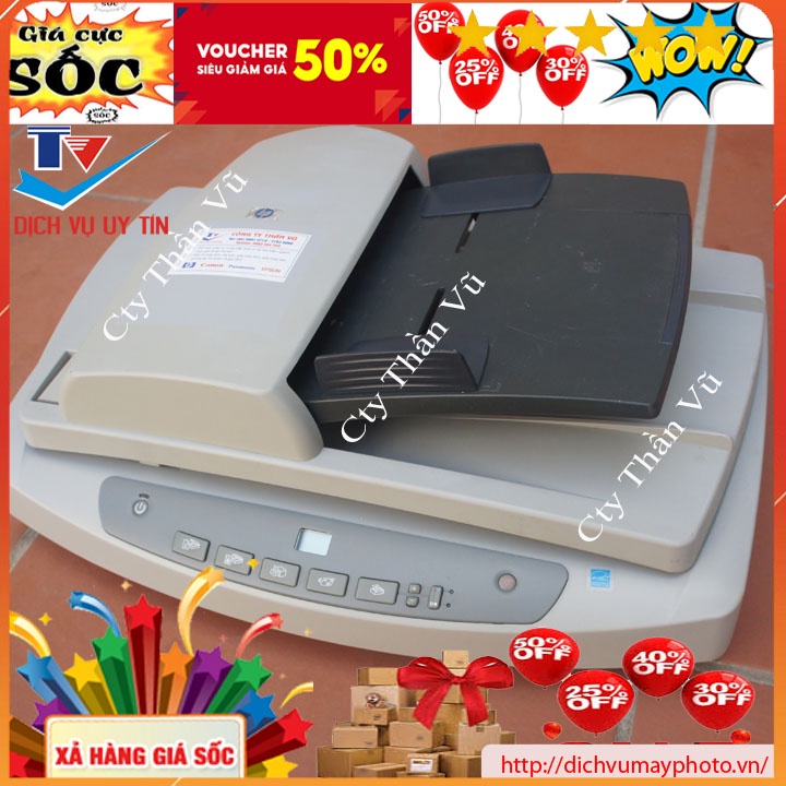 Máy scan cũ HP 5590 Scan 2 mặt tự động qua khay ADF scan nhiều tờ và có mặt gương để scan hóa đơn tài liệu mỏng