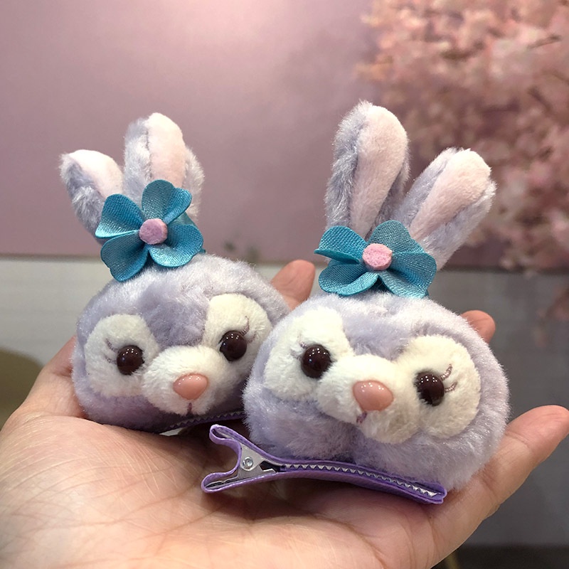 Cài tóc/ Dây buộc tóc/ Kẹp tóc phối hình thỏ hoạt hình nhồi bông ba chiều đáng yêu