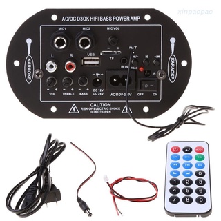 Xinp home power amplifier board 12v 24v 220v bluetooth fm radio player ac / dc d3ok hifi bass power amp hỗ trợ sd / tf usb