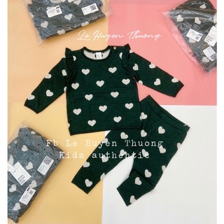 Set bộ len xanh trái tim H.m authentic