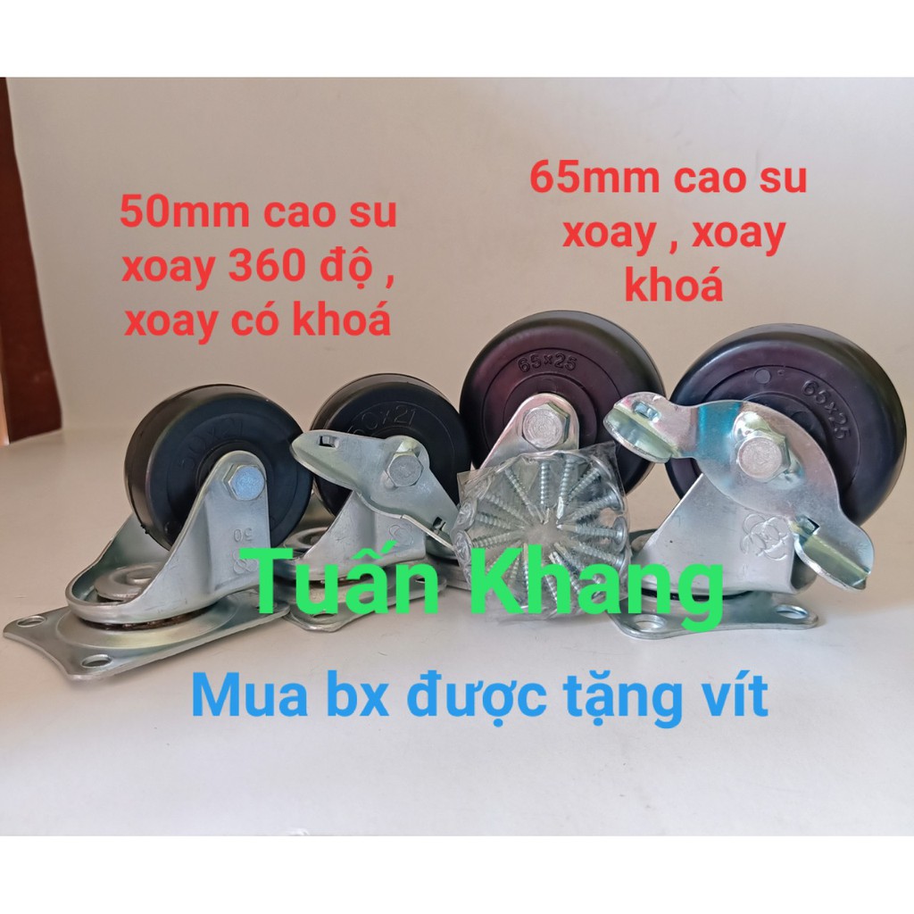 Bánh xe cao su đẩy hàng 50mm và 65mm hàng cty