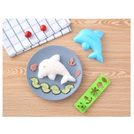 Khuôn Bento Ép Cơm Thỏ, Hoa, Cá Heo Cho Bé
