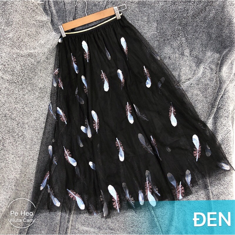 Váy lưới thêu lông công (ảnh thật và video) | BigBuy360 - bigbuy360.vn