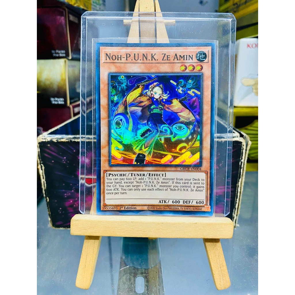 Lá bài thẻ bài Yugioh Noh-P.U.N.K. Ze Amin - Super Rare - Tặng bọc bài nhựa bảo quản