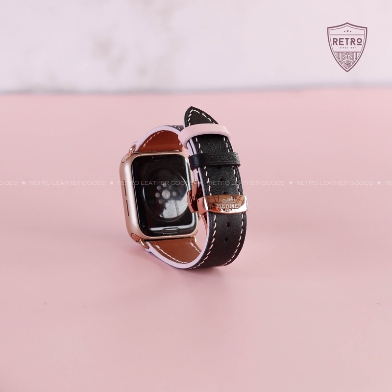 DÂY DA ĐỒNG HỒ APPLEWATCH M ( khâu tay thủ công da thật) DA ESOME CAO CẤP