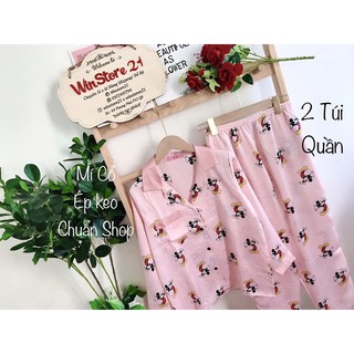 ( FreeSize Satin ) Đồ Bộ Pijama Satin Phối TDQD.