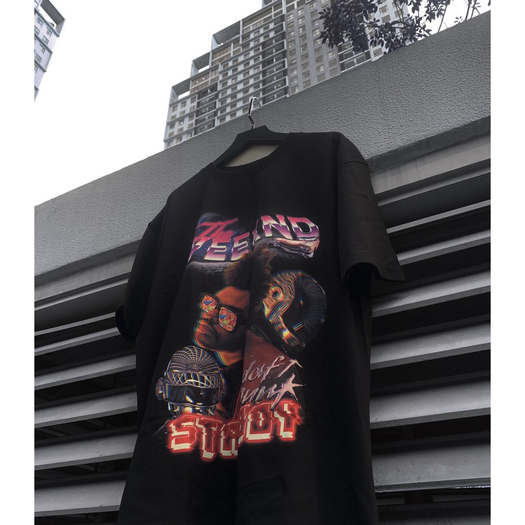 Áo thun ngắn tay oversize THE WEEKND & DAFT PUNK