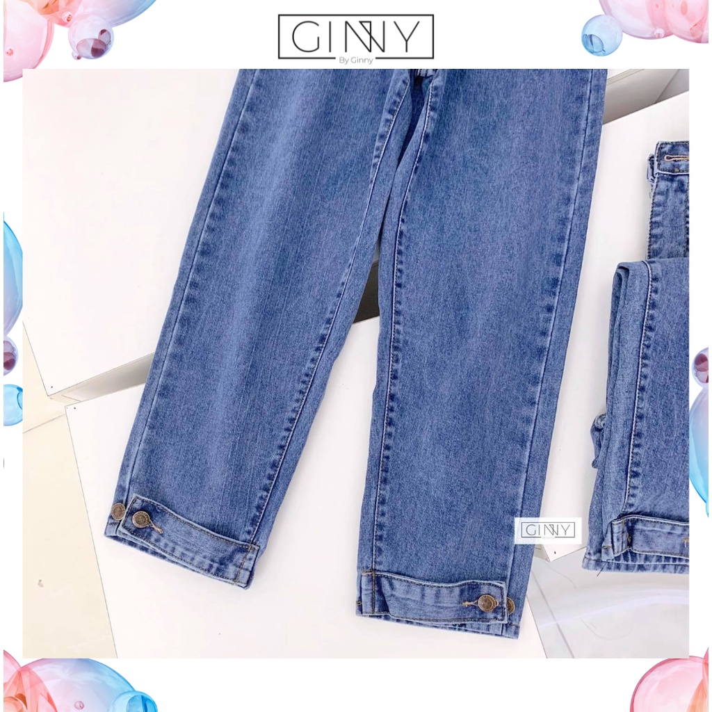 Quần Baggy Nữ Jean Hack Dáng KHA-001 | Quần Baggy Jean Cạp Cao | Vải Jean Wash Xịn | Hàng Đẹp | Ginny