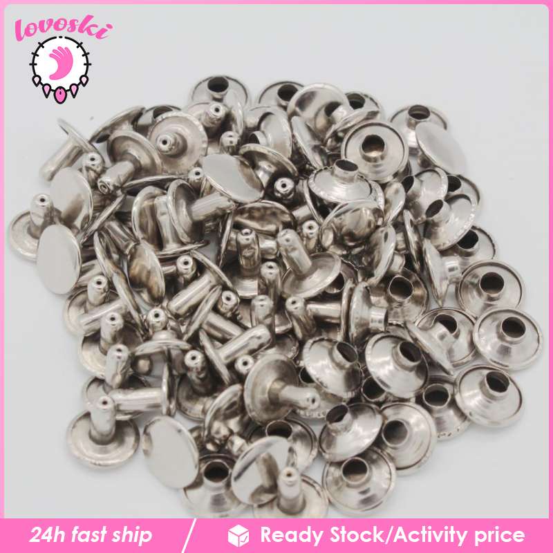Set 50 Đinh Tán Kim Loại 12mm Màu Bạc / Bạc Làm Đồ Da Thủ Công DIY