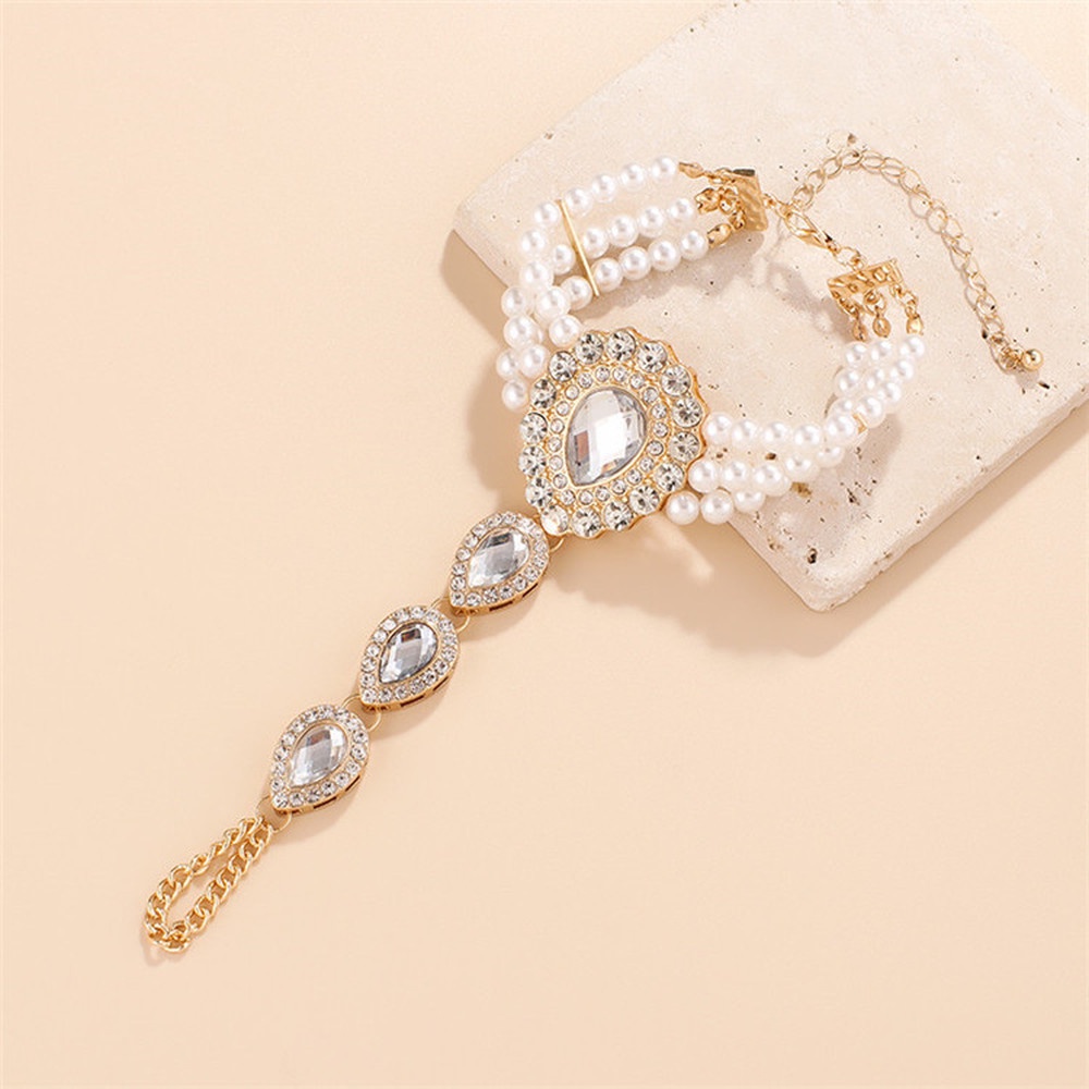 Vòng Tay Kèm Nhẫn Đính Hạt Giả Ngọc Trai