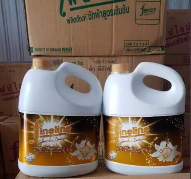 NƯỚC GIẶT FINELINE 3000ML THÁI LAN MÀU VÀNG ĐEN TEM CHỐNG HÀNG GIẢ ( 1 đơn đặt tối đa 2 can)