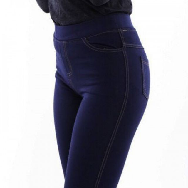 QUẦN LEGGING GIẢ JEANS MÀU ĐEN, XANH THAN