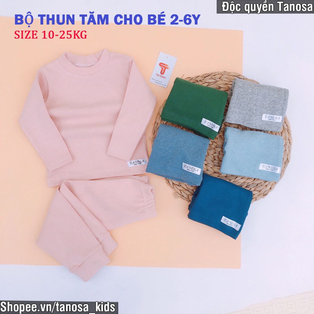 (NEW) Bộ Đồ Thu Đông Cho Bé Chất Thun Tăm Cổ Cao 3 Phân 2-6year (10-25kg) Tanosa_kids