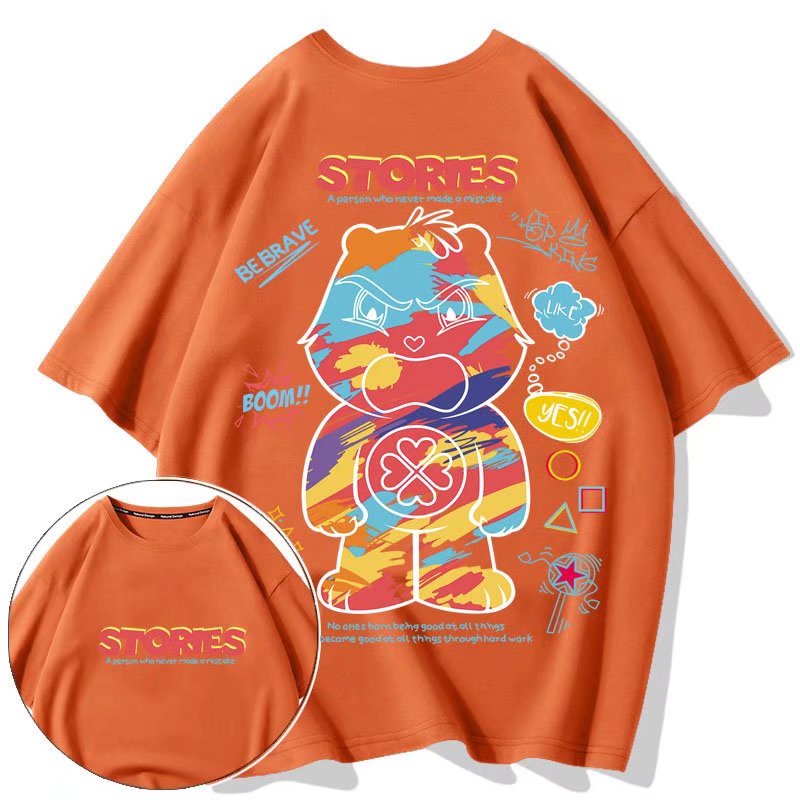 Áo Thun Tay Ngắn Cổ Tròn In Họa Tiết Hoạt Hình Phong Cách Hip Hop Thời Trang Mùa Hè Dành Cho Nam (M-8XL)