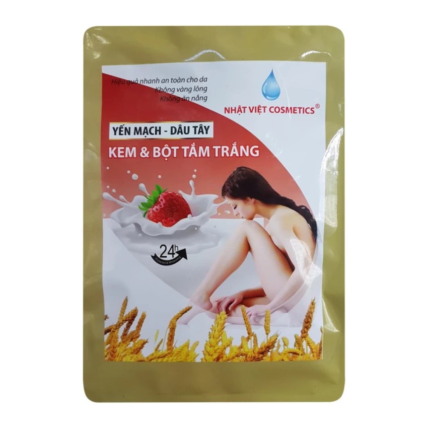 Kem Và Bột Tắm Trắng Yến Mạch - Dâu Tây Nhật Việt Cosmetics (150g)