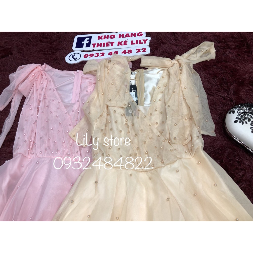 ẢNH VÀ VIDEO THẬT 1000%  Đầm maxi 2 dây kết nơ đính cườm