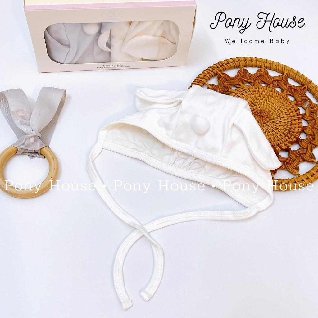 Mũ Nous Tai Thỏ Có Dây Buộc Premium Cao Cấp Cho Bé Trai, Bé Gái Từ Sơ Sinh Đến 18 Tháng