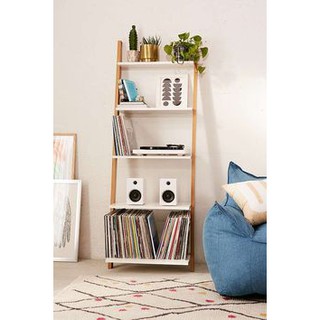 KỆ GỖ 5 TẦNG NGĂN SƠN TRĂNG DỰA TƯỜNG/ GIÁ SÁCH TRANG TRÍ PHONG CÁCH ÂU