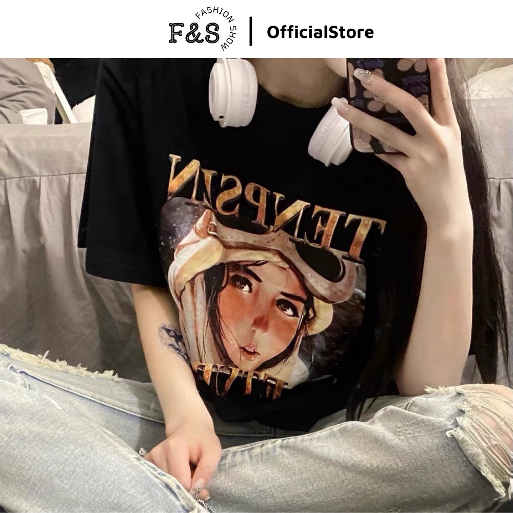 Áo thun tay lỡ unisex CÔ GÁI TENPSEN RETURN - Áo phông F&amp;S nam nữ form rộng cho cặp đôi phong cách hàn quốc