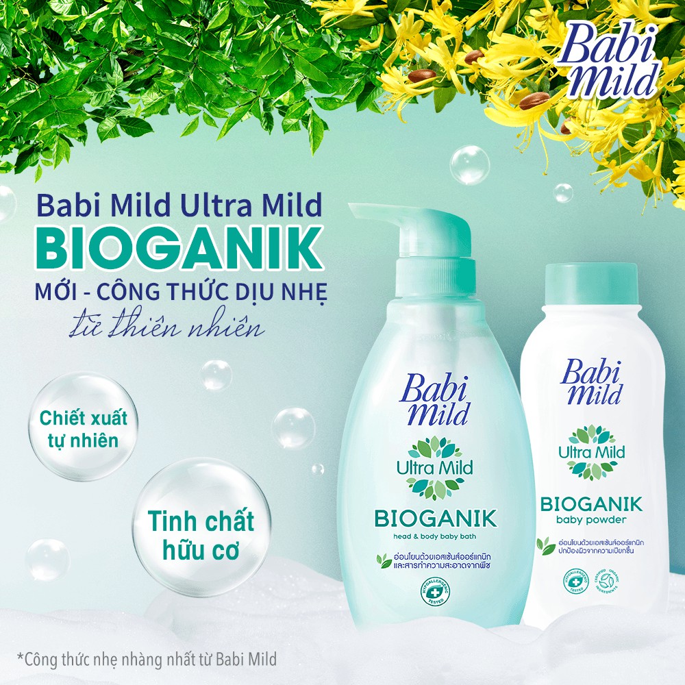 Sữa Tắm Gội Toàn Thân Hương Hoa Anh Đào, Hương Tự Nhiên Cho Bé Babi Mild White Sakura (850ml ,400ml ,200ml)