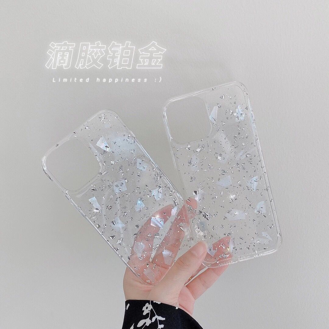 Ốp điện thoại silicone TPU trong suốt chống sốc phối kim tuyến cho IPhone 12Pro Max 11 Pro Max X XS XR XSMAX 7 8 Plus | BigBuy360 - bigbuy360.vn