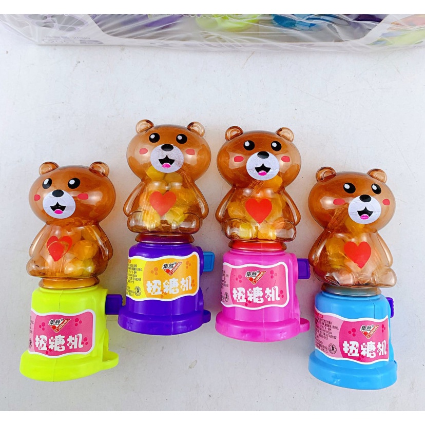 Máy bắn kẹo hình gấu Machine Toy Candy Rainbow
