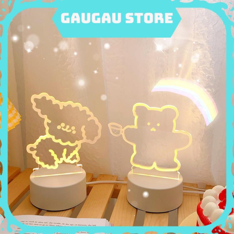Đèn Ngủ Led 3D Hình Cún Gấu Trang Trí Decor Siêu Dễ Thương [ Hàng Loại 1, Hỏa Tốc ]