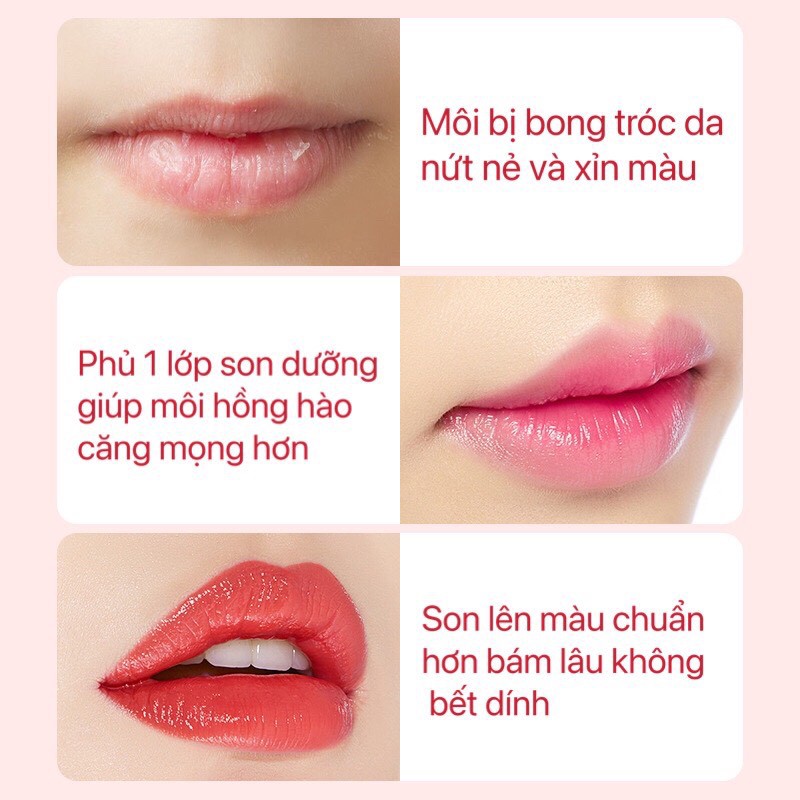 Son dưỡng đào KISS BEAUTY đổi màu trong suốt lá vàng dưỡng môi hồng môi Crystal Change Gold Lipstick KISS05