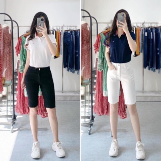 Quần biker short trơn lai cắt