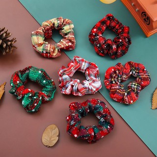 Buộc tóc scrunchies kiểu dáng Giáng sinh