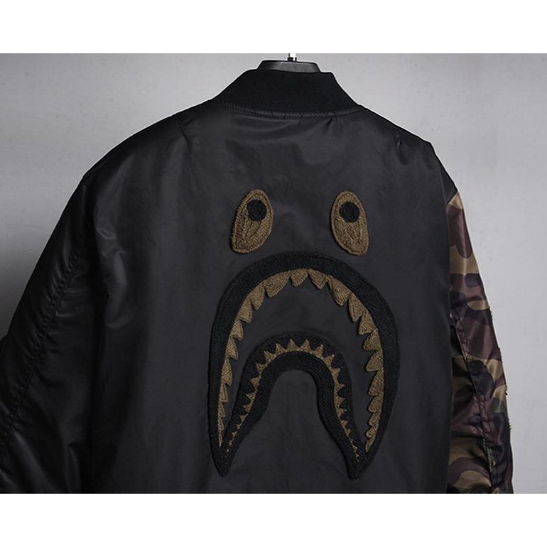 BAPE UNDEFEATED Áo Khoác Bóng Chày Họa Tiết Đầu Cá Mập Cá Tính Cho Nam