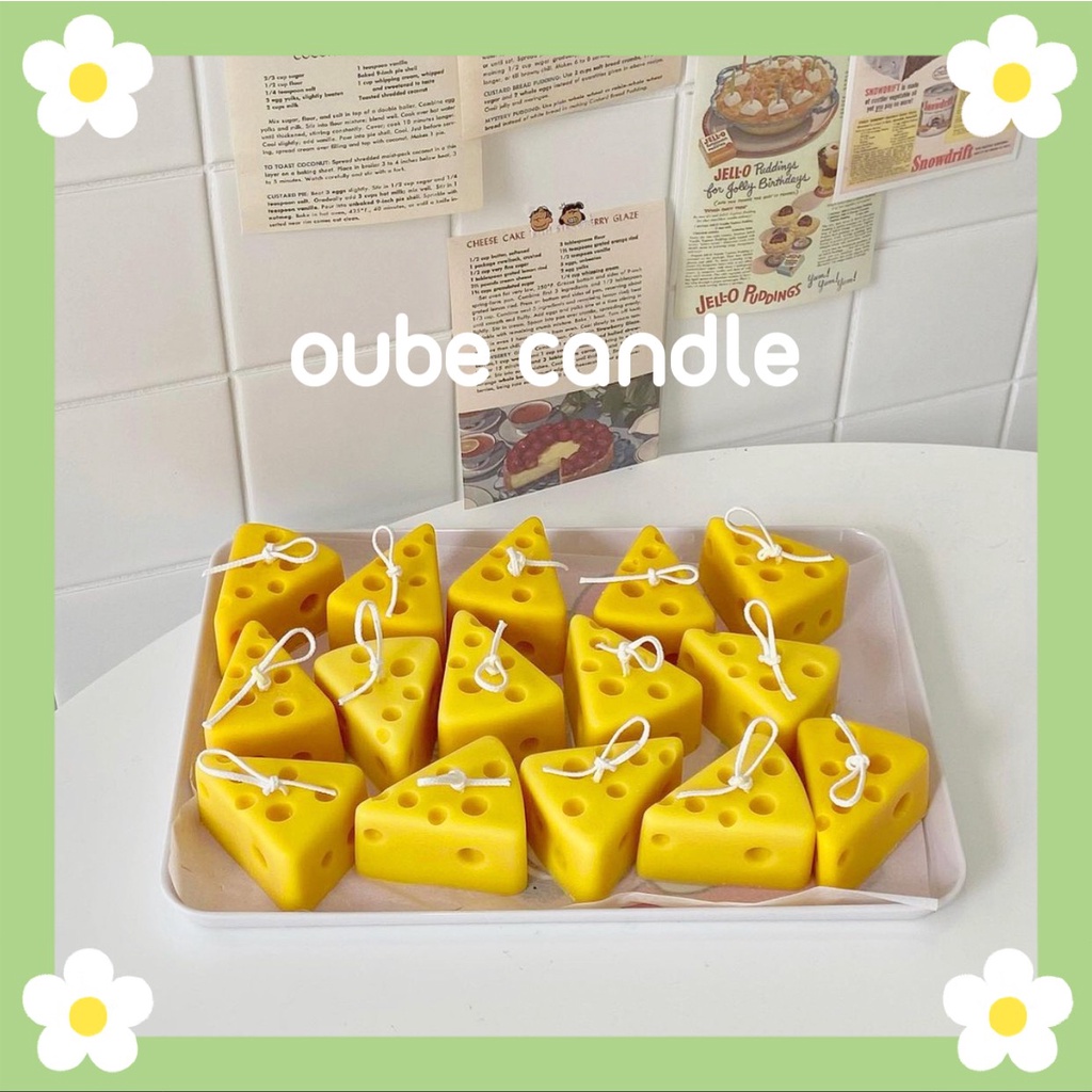 Nến Thơm Cao Cấp Tạo Hình Phô Mai Nhiều Mẫu Siêu Đẹp Trang Trí Phòng | Oube Candle NT73