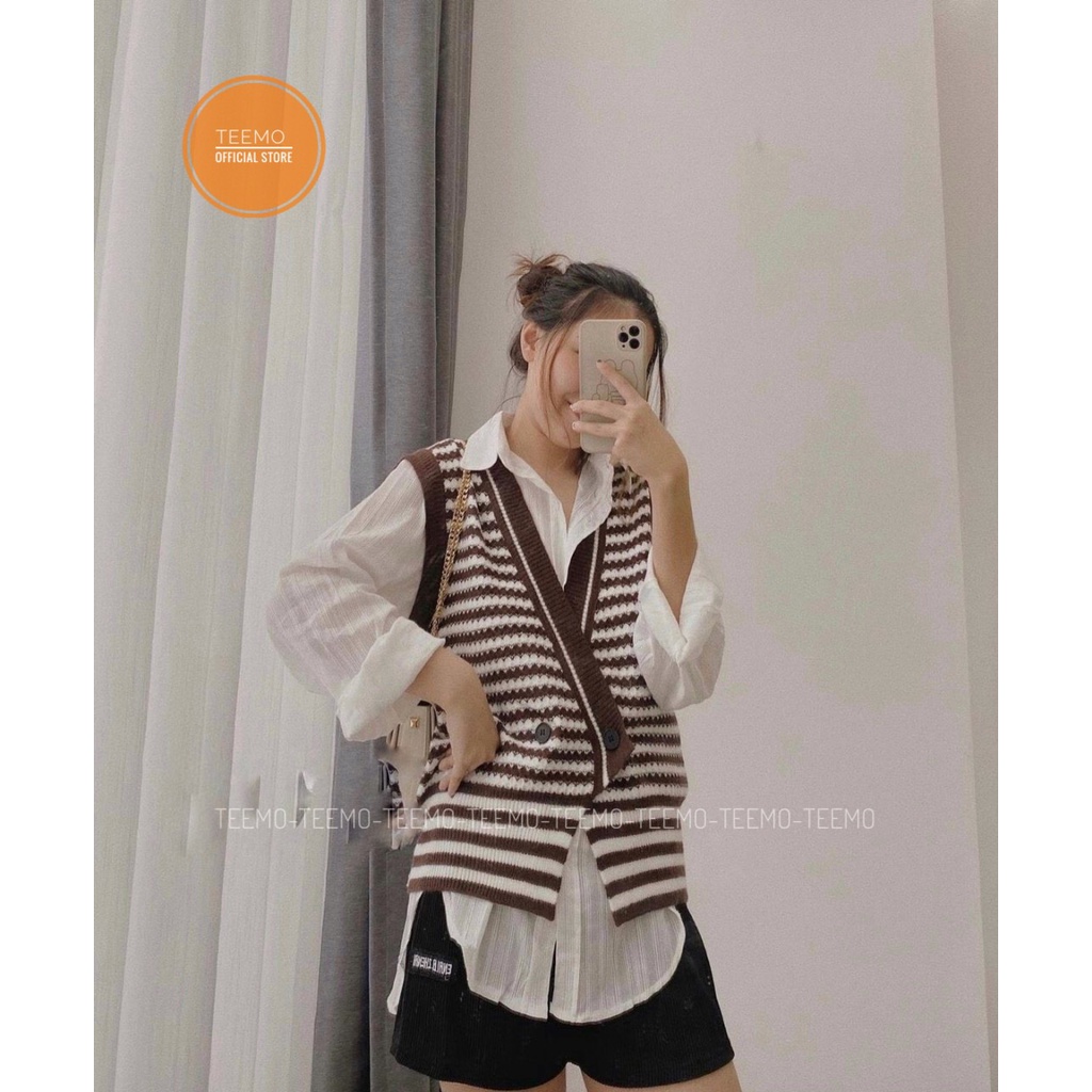 Áo ghile len chéo vạt 2 cúc,áo nữ cực xinh xắn style học sinh trẻ trung 2110A01 (Có sẵn/ảnh thật) | BigBuy360 - bigbuy360.vn