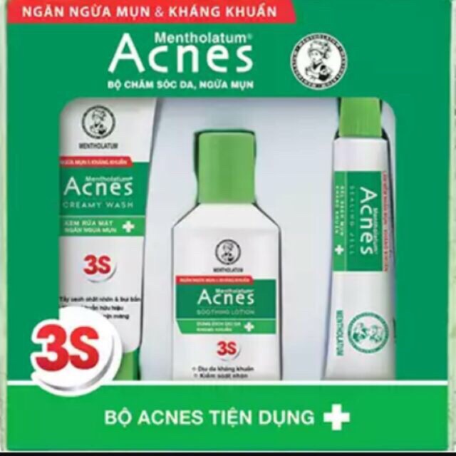 Bộ sản phẩm chăm sóc da ngừa mụn Acnes tiện dụng hộp 12g