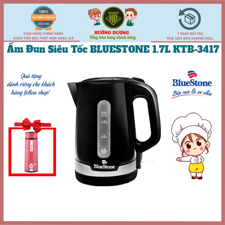 Ấm Đun Siêu Tốc dung tích 1.7l Bluestone KTB-3417 công suất 2200W bảo hành 24 tháng