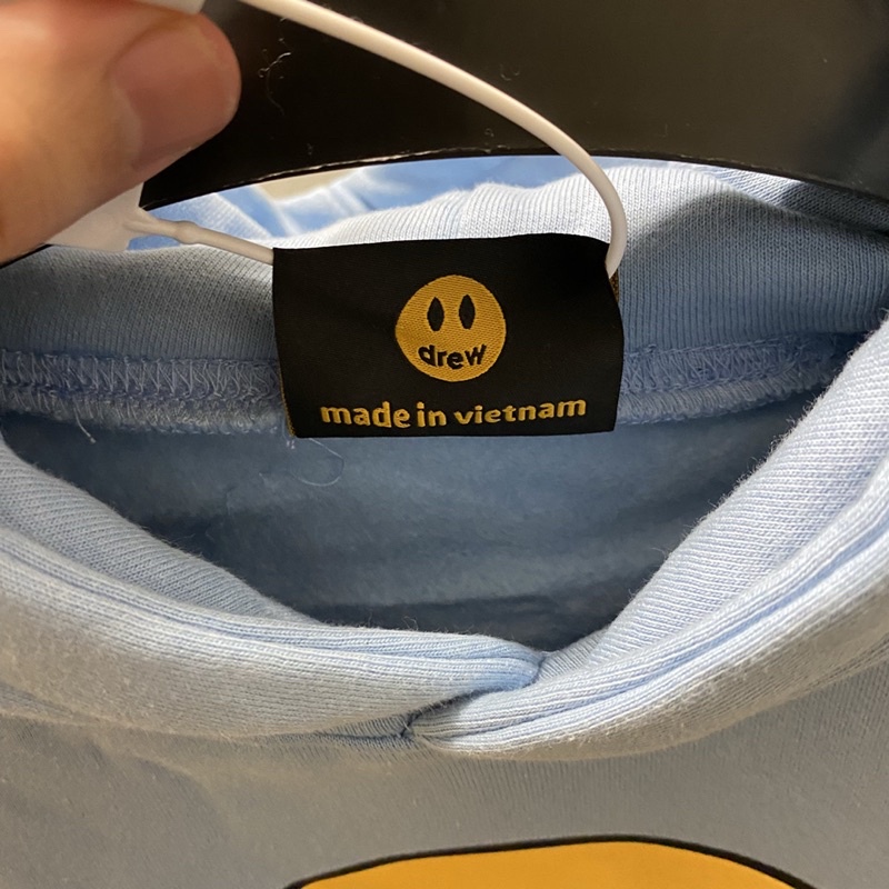 Áo hoodie DREW HOUSE Mascot Justin Bieber SS21 màu Xanh Blue bản cao cấp chuẩn form âu, Áo khoác nỉ có mũ DREW mặt cười