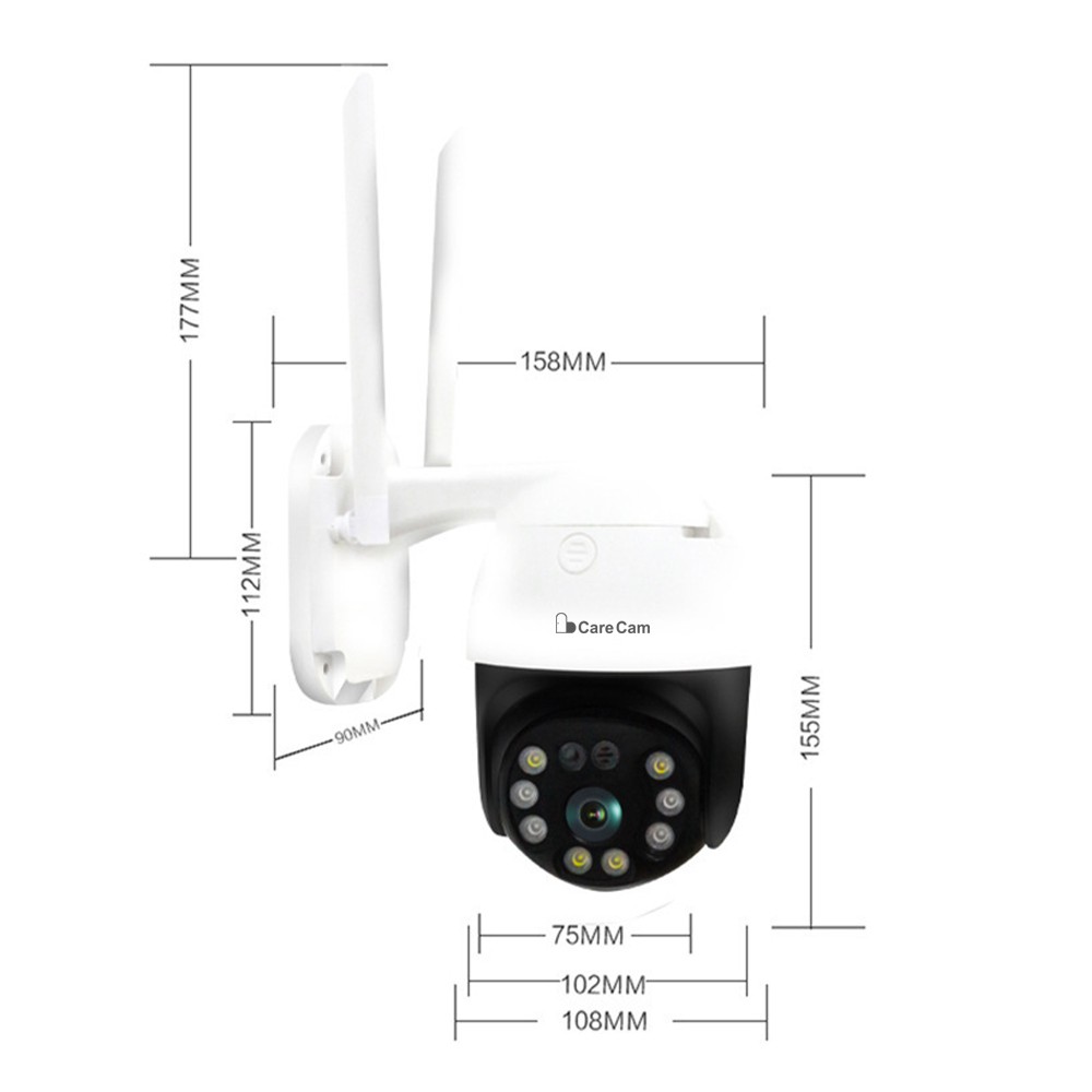 Camera Wifi CARECAM PRO PTZ - FHD1296 - 3.0MP Ngoài Trời Chống Nước Xem Đêm Có Màu | WebRaoVat - webraovat.net.vn