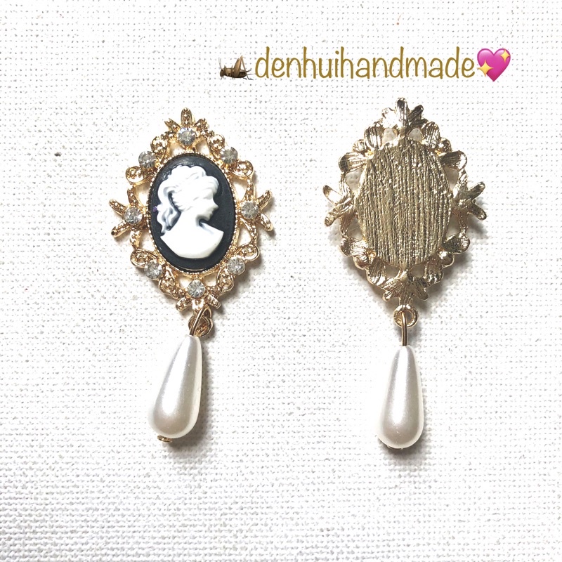 Nút Đính Ngọc Trai Giả Kiểu Cổ Điển Phương Tây Làm Phụ Kiện Thời Trang, Trang Sức 28x58mm