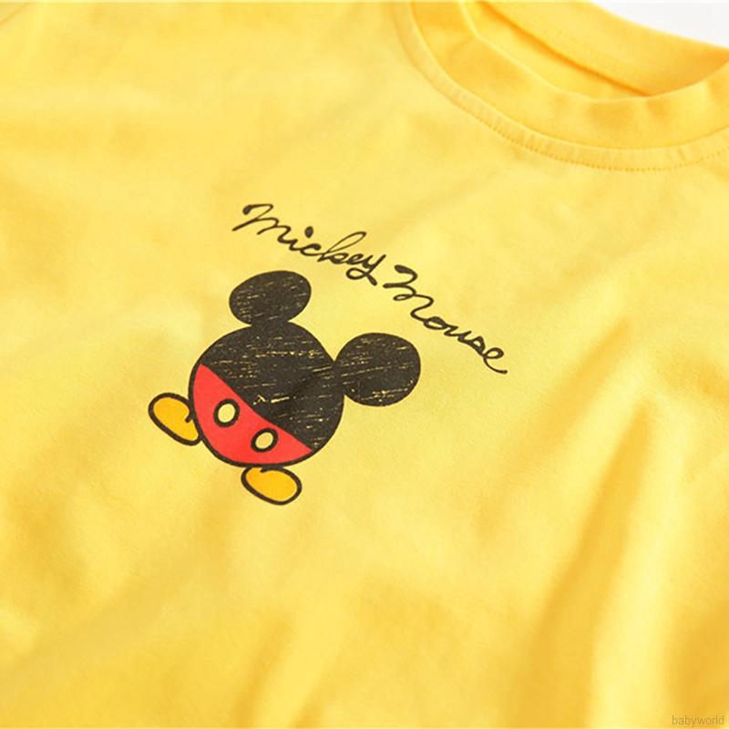 Bộ Áo Liền Quần In Hình Chuột Mickey Đáng Yêu Cho Bé