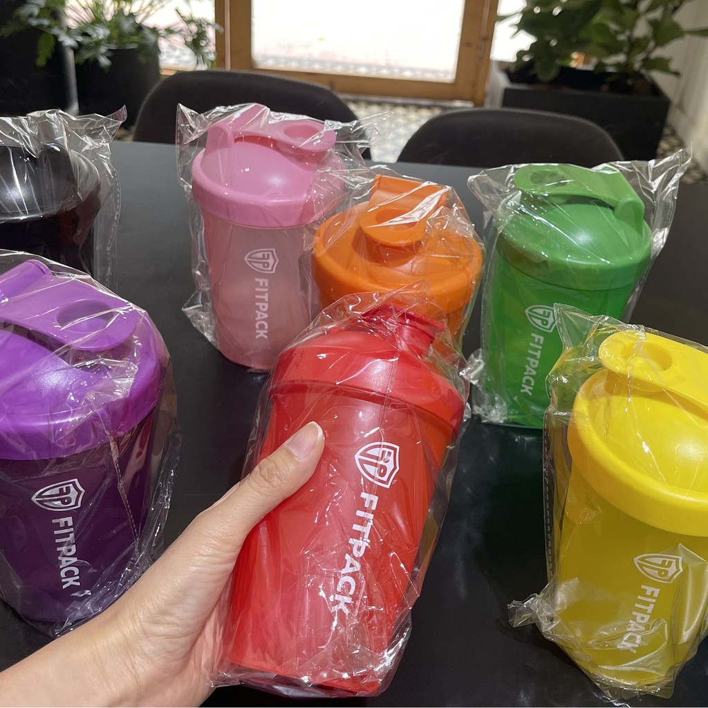 [HỎA TỐC] ️Bình nước Gym Fitpack 8 màu siêu cute, Bình shaker thể thao, tập gym 400ml