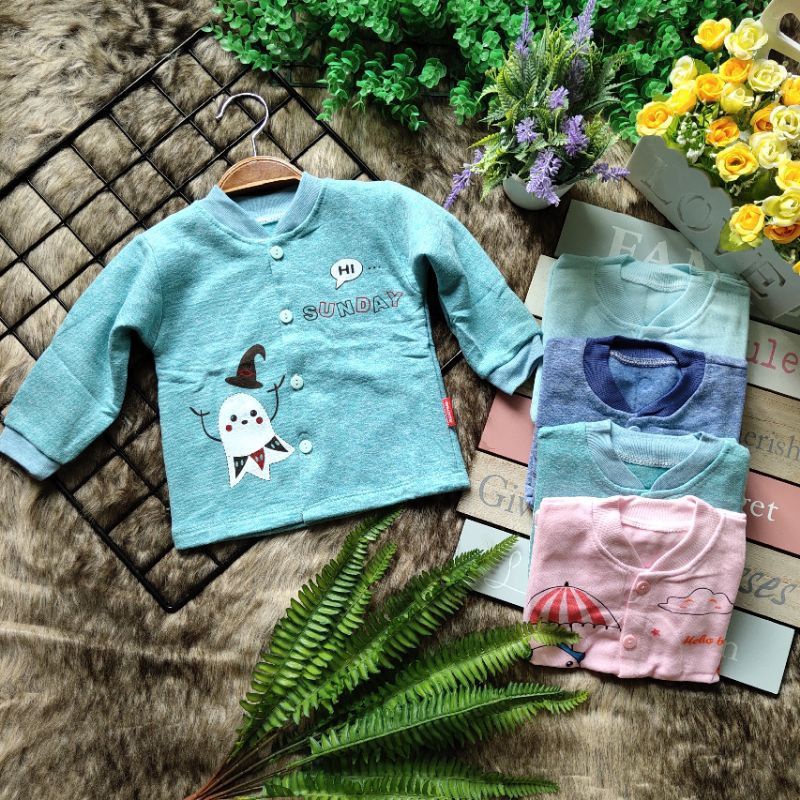 Áo Nỉ Bông Sơ sinh Cổ Tàu Mềm Ấm Cho Bé 3-10kg M21