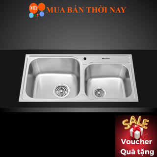 Chậu rửa chén inox Malloca MS 1011 NEW, bồn rửa bát inox 304, Cam kết chính hãng