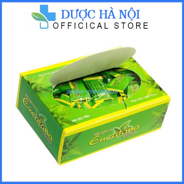 Hộp 100 viên Viên ngậm ho thảo dược Eucatana giáp giảm ho ấm họng ngừa viêm họng