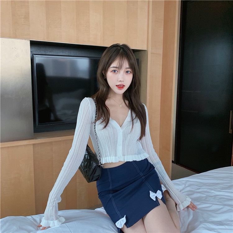 Porozi  Áo cardigan tay dài chống nắng màu trơn thời trang mùa hè phong cách Hàn Quốc cho nữ