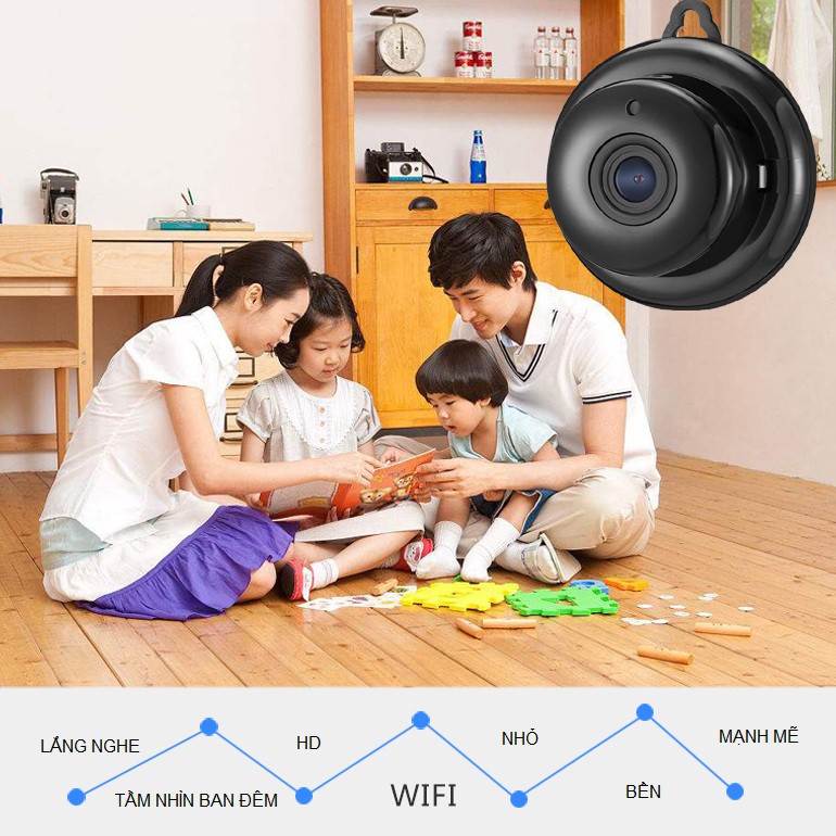 [Mã 159ELSALE hoàn 7% đơn 300K] Camera IP Wifi Mini E06-Q2 Full HD 1080P Kết Nối Không Dây Với Điện Thoại