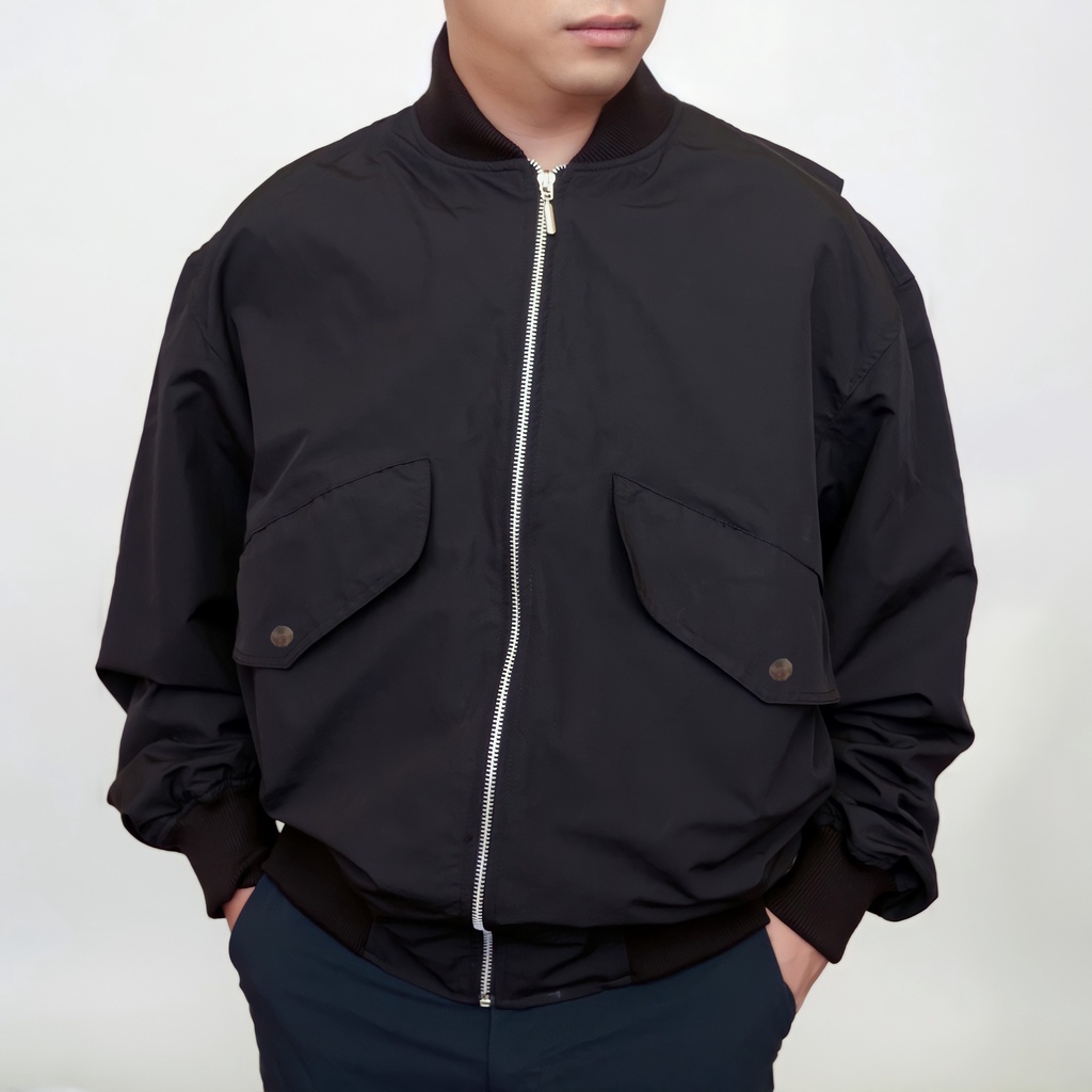 Áo khoác bomber Nam form âu, đứng dáng, 2 lớp cao cấp