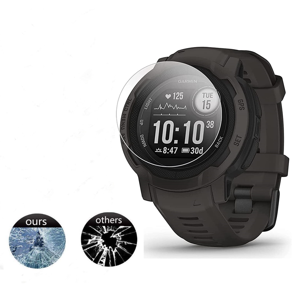 Set 2 Kính Cường Lực Cao Cấp Bảo Vệ Màn Hình Cho Đồng Hồ Garmin Instinct 2 2S